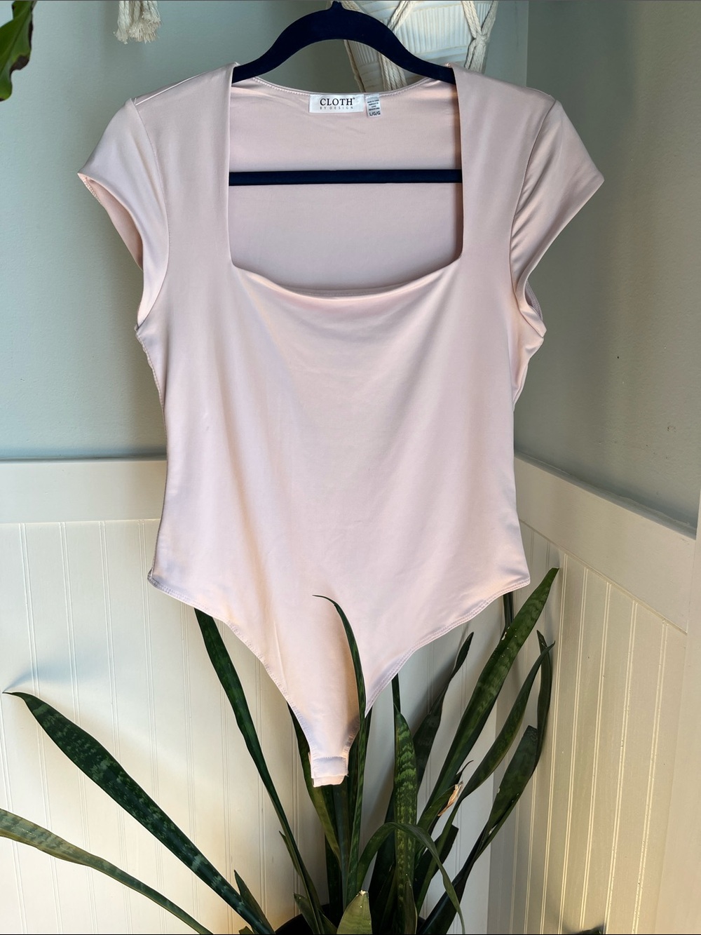 Cloth Light Pink Scoop Neck Bodysuit